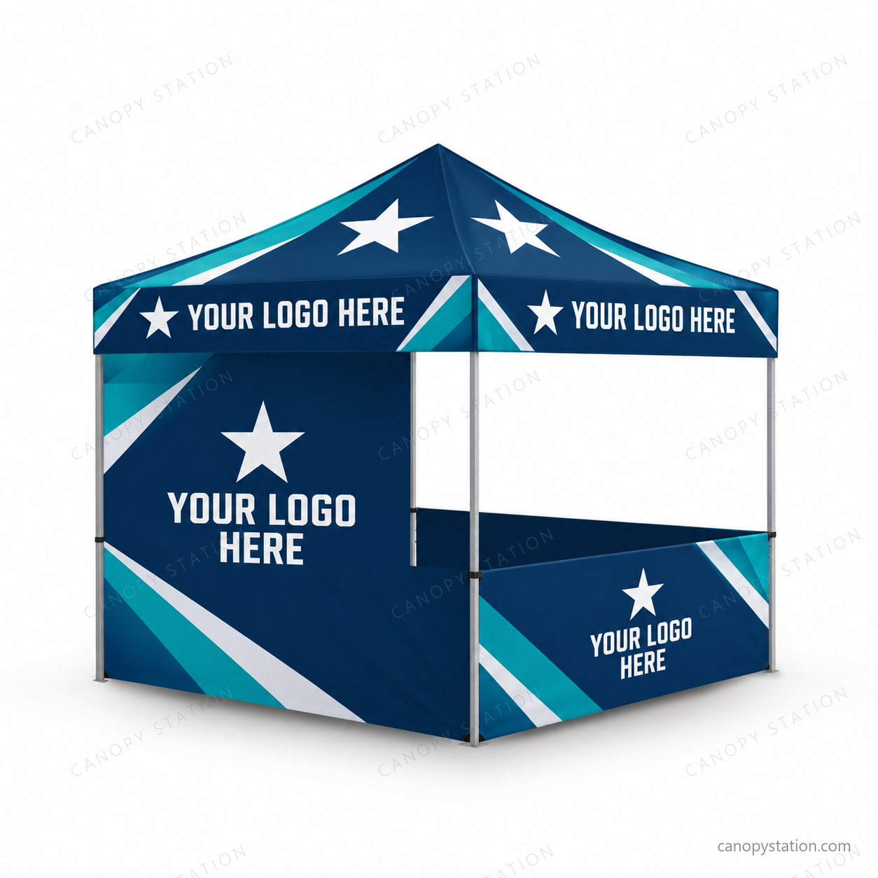 Dye Sublimated Canopy Package 4 with YOUR LOGO HERE sample artwork