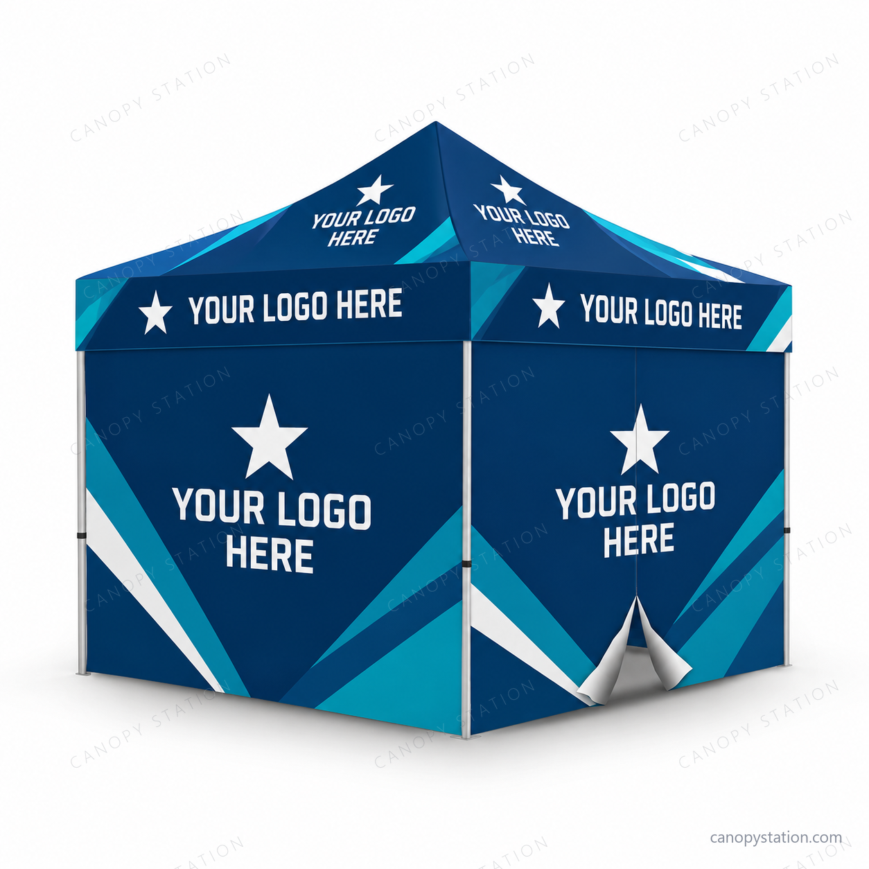 Dye Sublimated Canopy Package 6 with YOUR LOGO HERE sample artwork