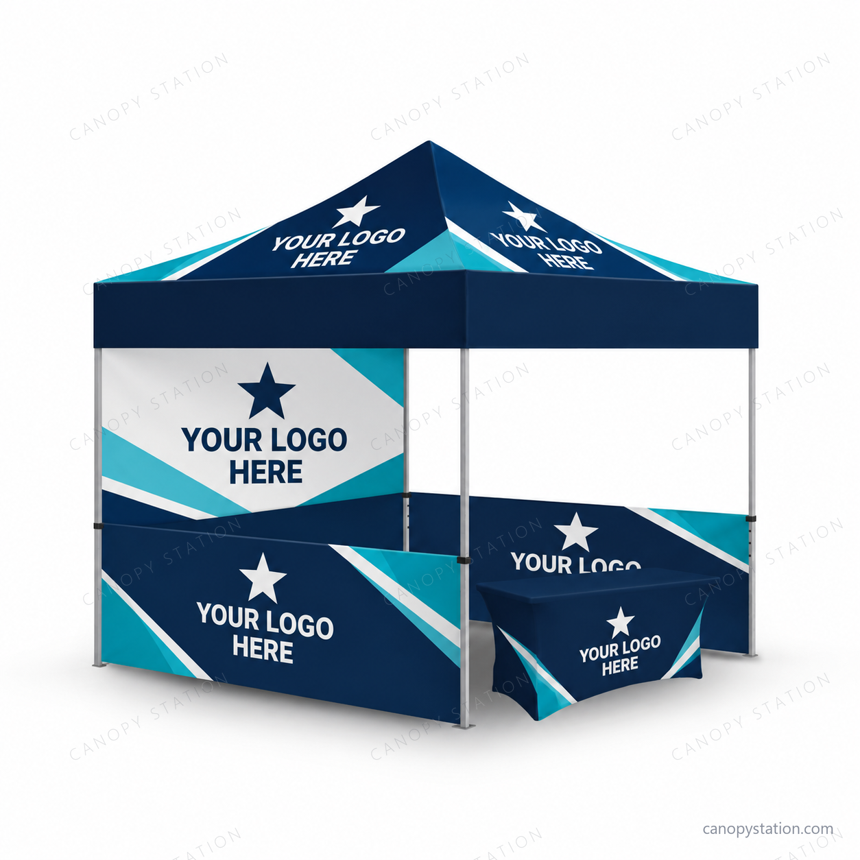 Dye Sublimated Canopy Package 8 with YOUR LOGO HERE sample artwork